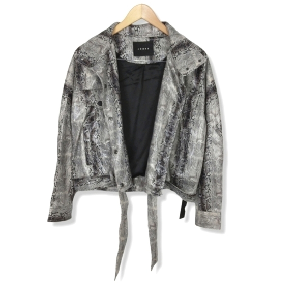 NWT Blank NYC Here We Go Again Faux Leather Snake Moto Jacket Size Small $128 - Picture 7 of 11